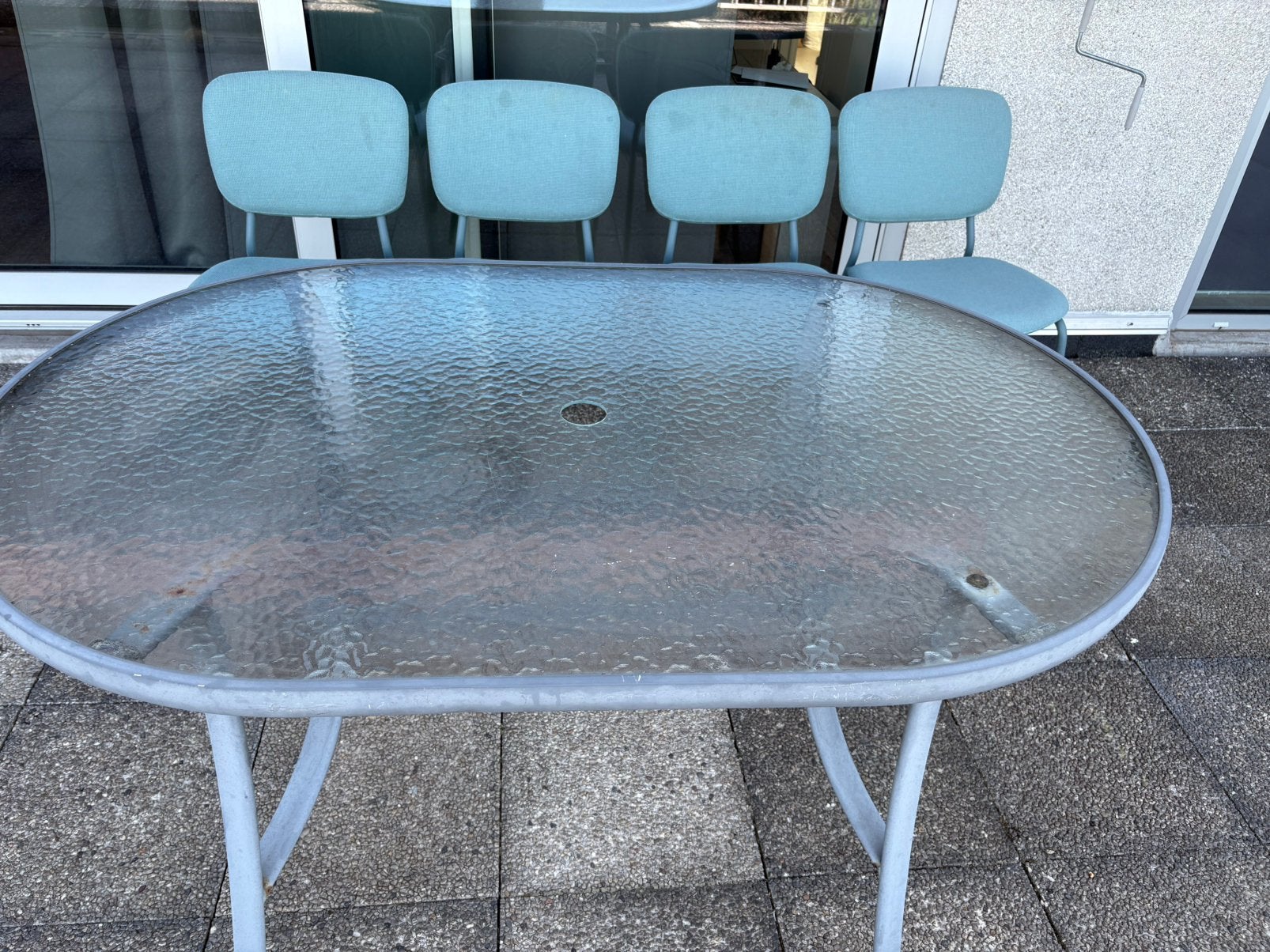 4 IKEA green chairs + glass table, Huis en Inrichting, Stoelen, Ophalen of Verzenden, Zo goed als nieuw