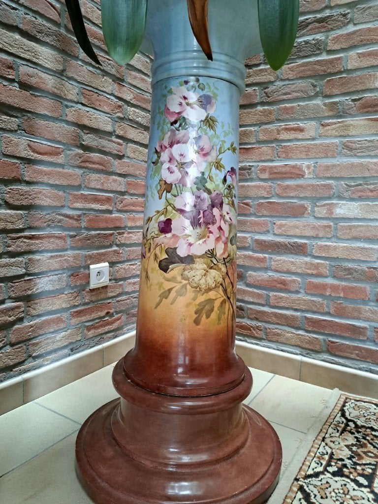 Franse plantenzuil (pied-de-stalle) met bijhorende cache-pot, Antiek en Kunst, Curiosa en Brocante, Ophalen