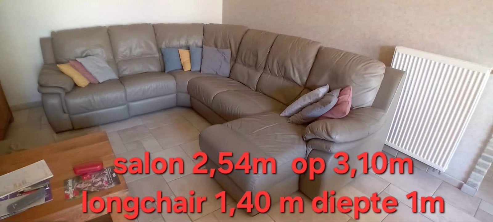Te koop lederen hoeksalon, Huis en Inrichting, Ophalen, Zo goed als nieuw, Leer