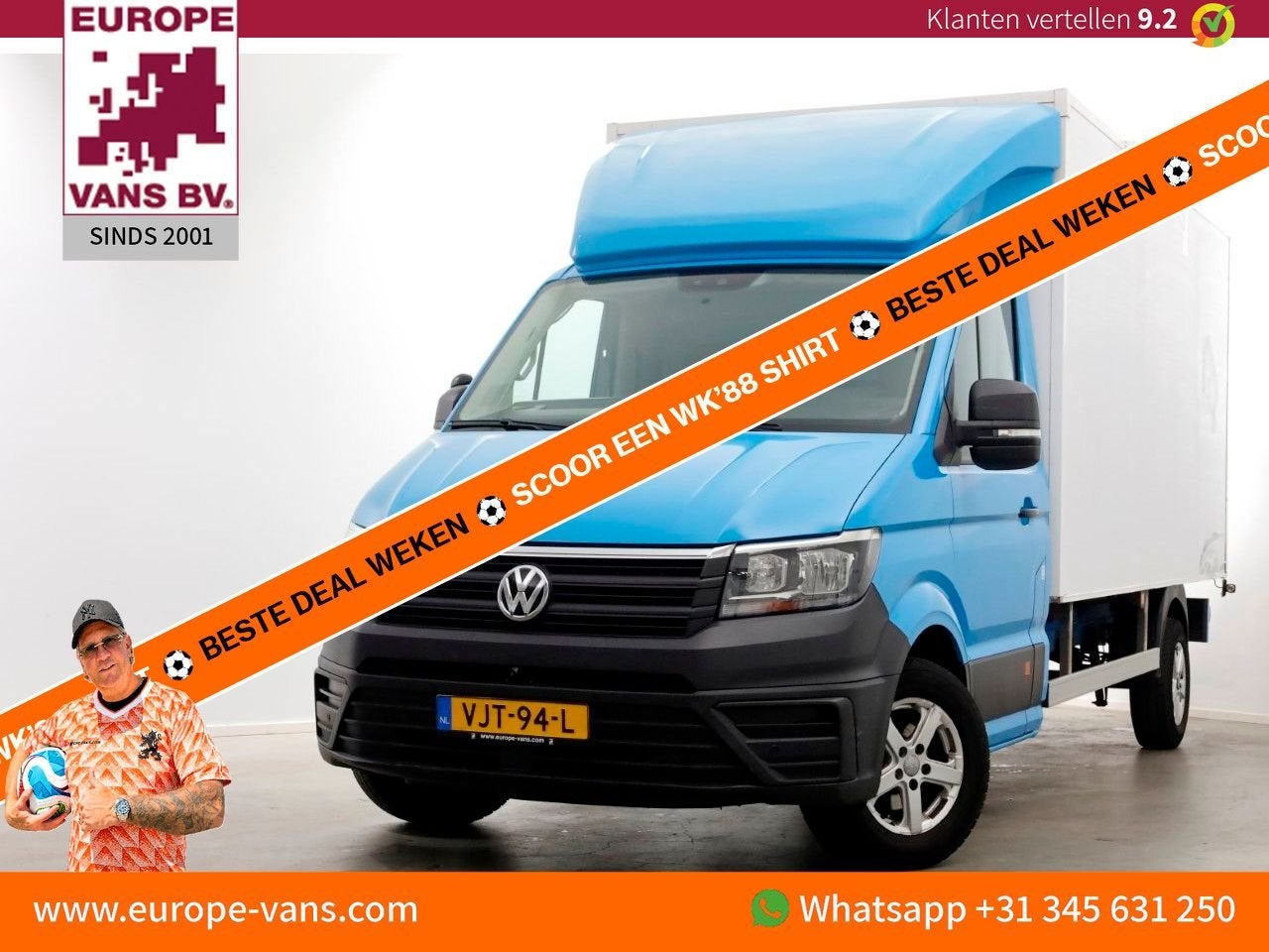 Volkswagen Crafter 35 2.0 TDI E6 Bakwagen met achterdeuren 2, Auto's, Blauw, 277 g/km, Onderhoudsboekje, Te koop