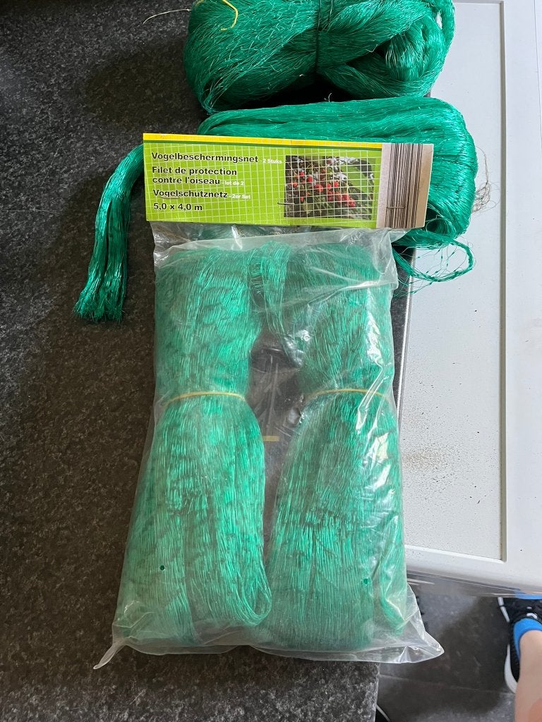 4 pvc vogelnetten, Tuin en Terras, Gaas en Draad, Ophalen, Zo goed als nieuw, Minder dan 10 meter, Gaas