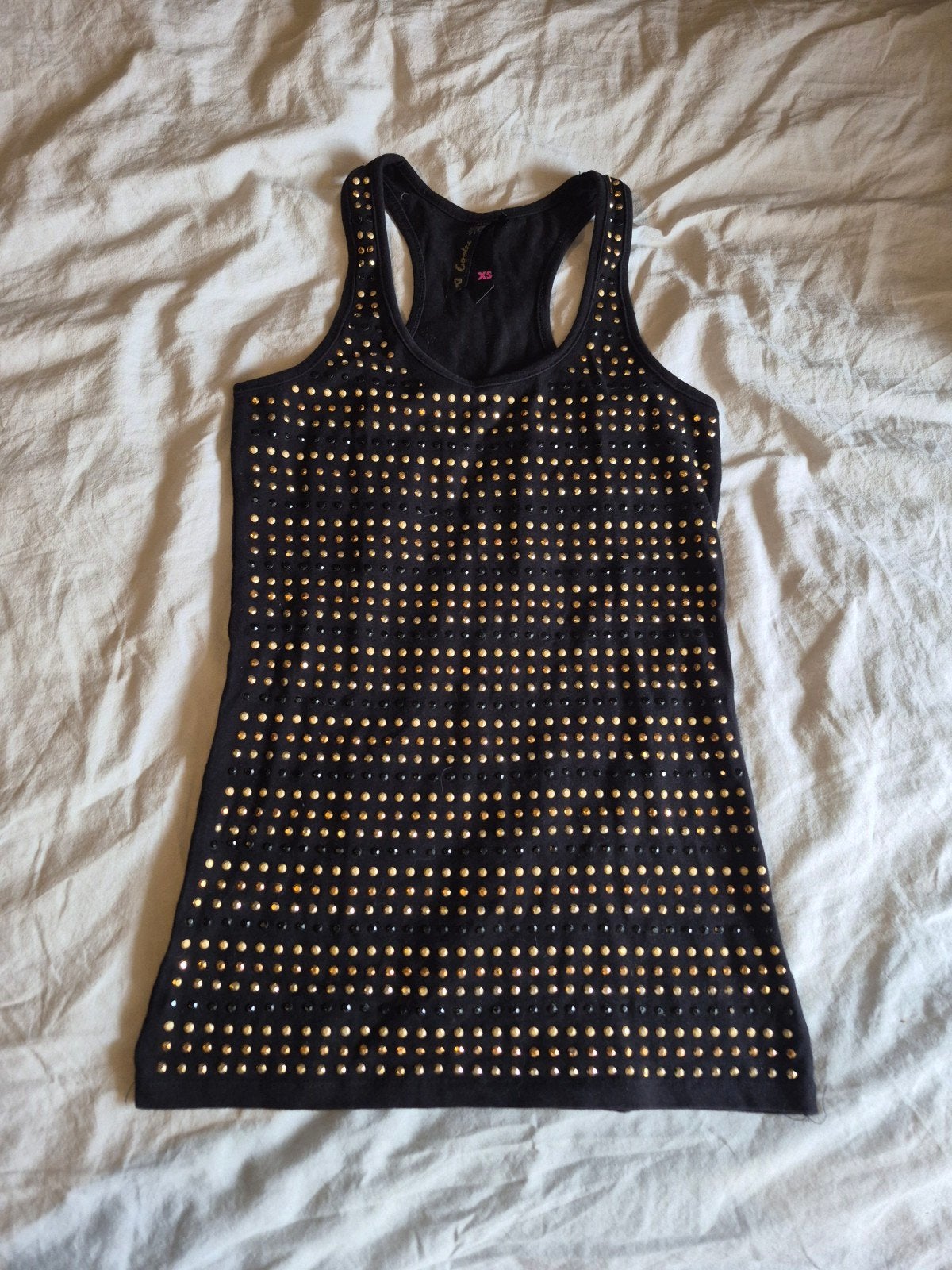zwart topje met blinkende spijkertjes maat XS, Kleding | Dames, Ophalen, Maat 34 (XS) of kleiner, Zwart