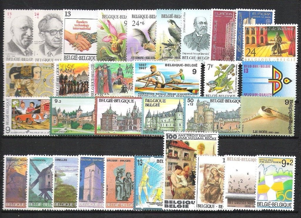 Belgie: Jaar 1987  Postfris, Neuf, Enlèvement ou Envoi, Gomme originale, Non oblitéré