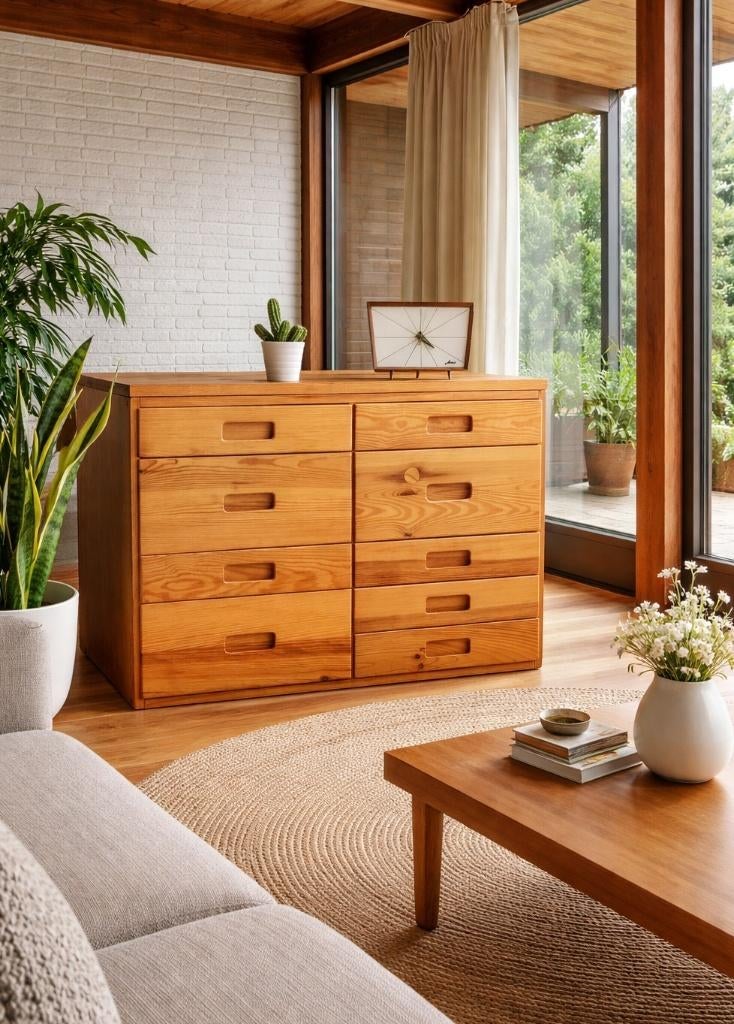 Vintage jaren 70 Ikea ladekast, Ophalen, Gebruikt, Grenenhout, Midcentury