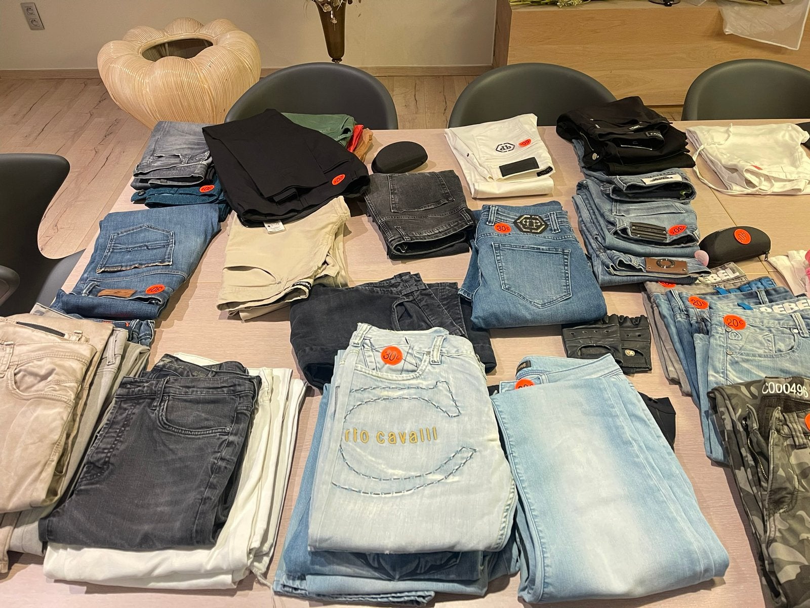 Lot kledij jeans jassen t-shirts, Ophalen, Gedragen, Maat 48/50 (M)