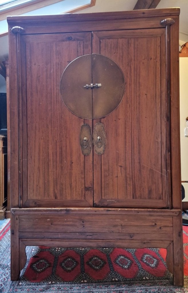 Armoire de mariage chinoise en bois, Maison & Meubles, Pin, 100 à 150 cm, Utilisé, 1 ou 2 tiroirs