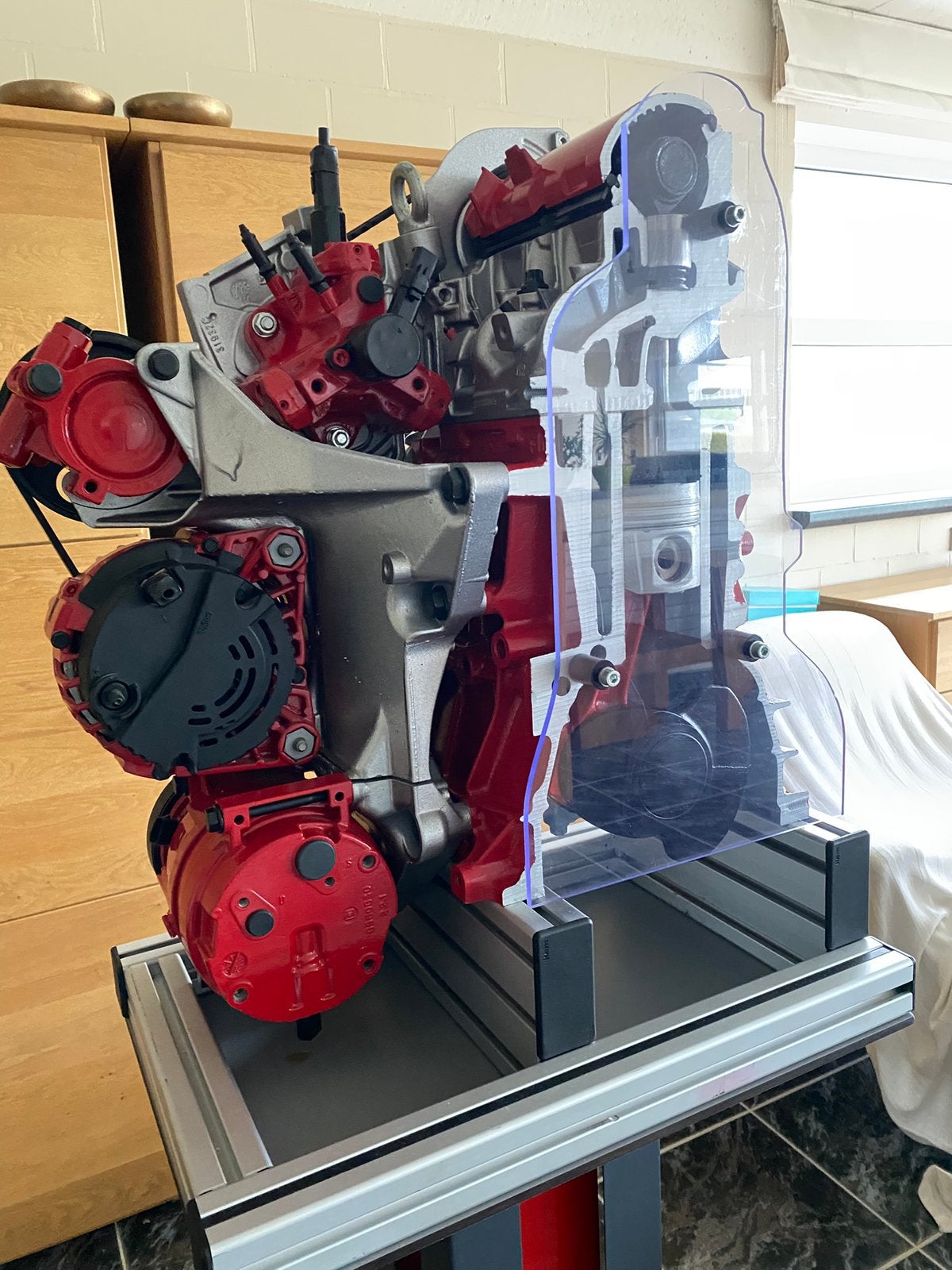 Motor doorsnede renault, Ophalen