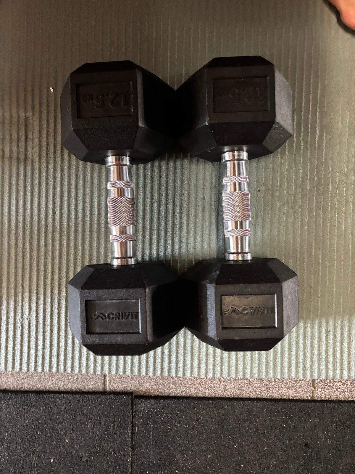 Crivit hex dumbbell 12,5kg set zo goed als nieuw, Sports & Fitness, Équipement de fitness, Enlèvement, Comme neuf, Haltère