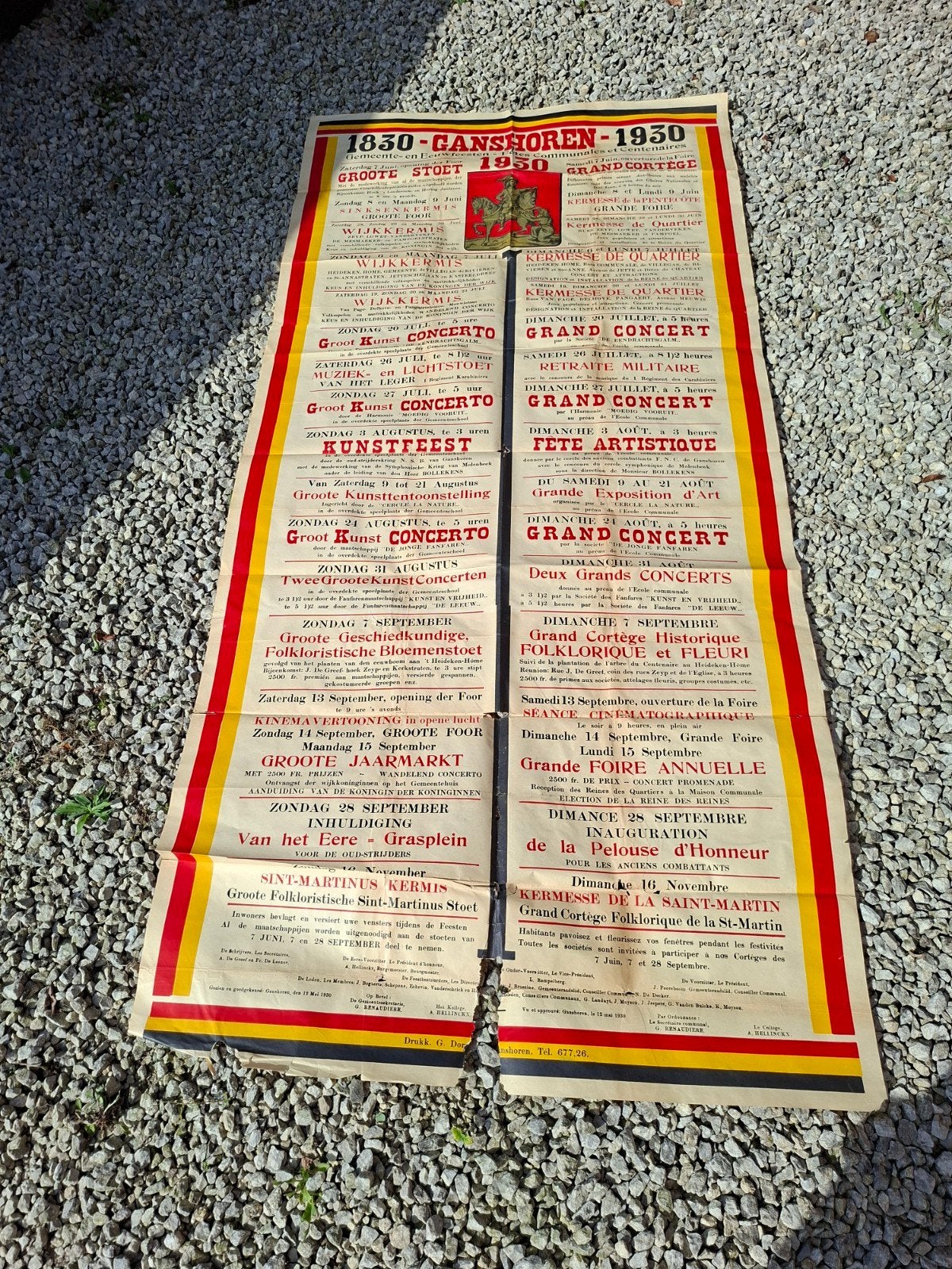 Affiche du centenaire de Ganshoren, Envoi