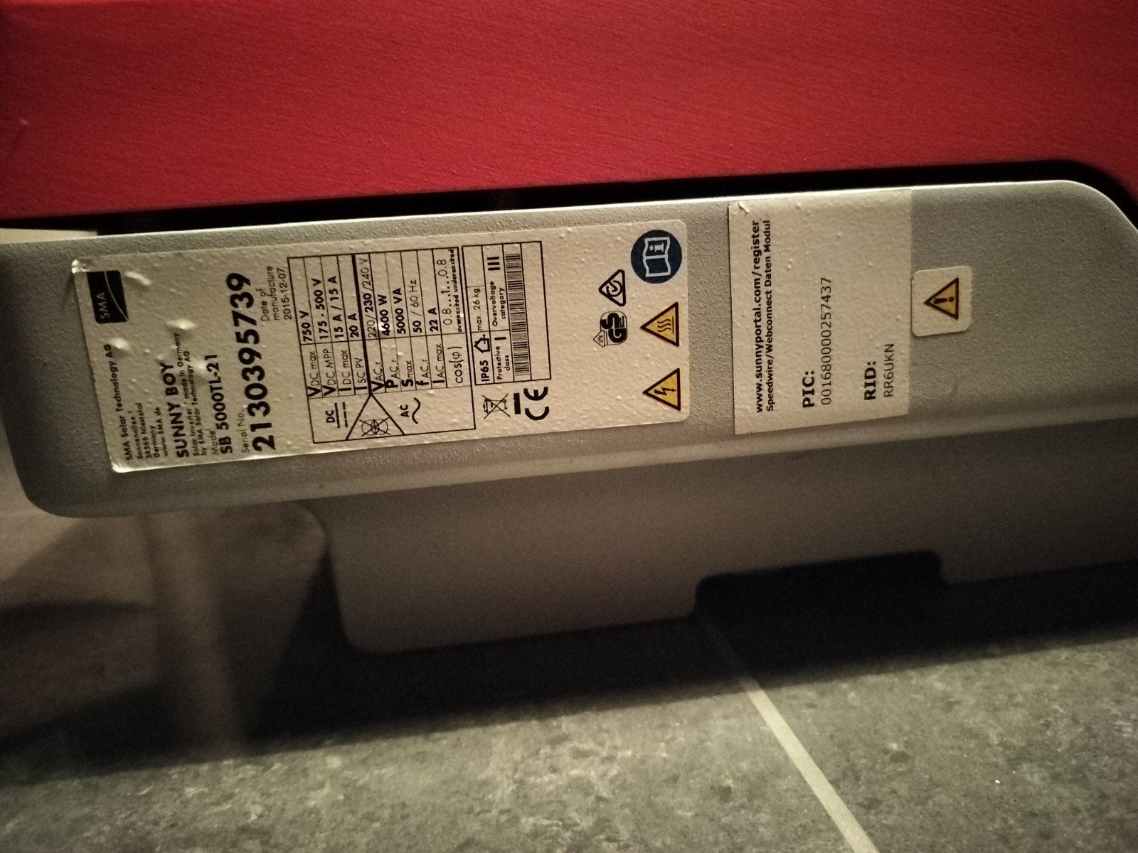 Onduleur SMA 5,0 kWh, Bricolage & Construction, Enlèvement, Utilisé
