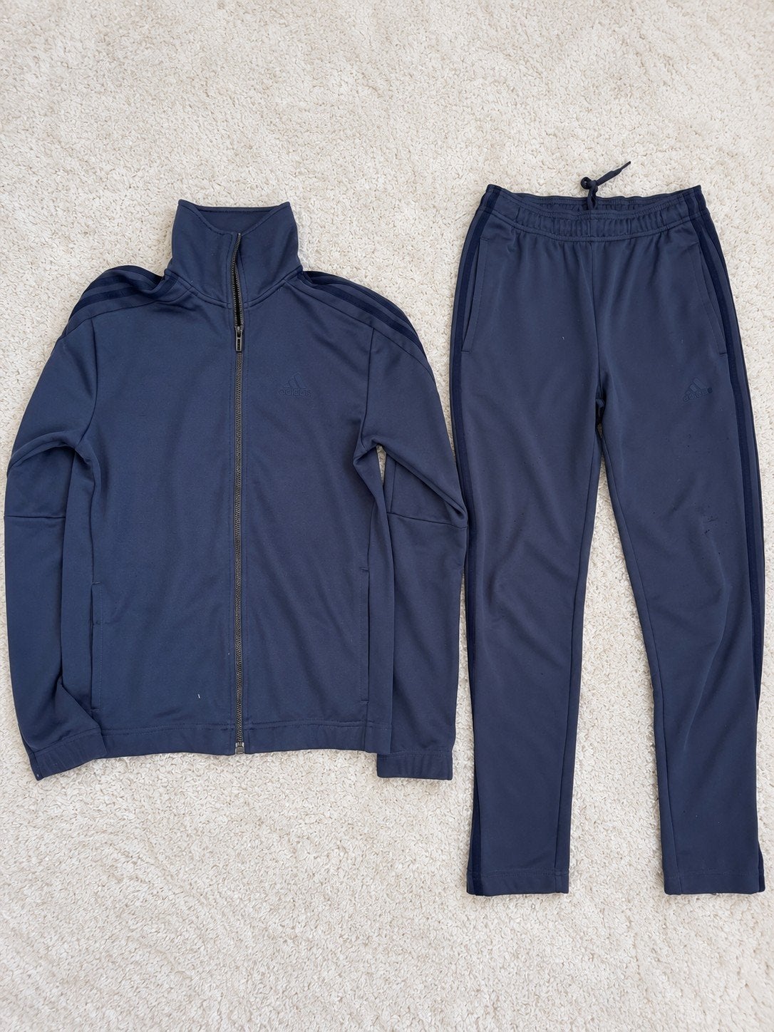 Adidas Heren Trainingspak Blauw Vest Broek Set, Ophalen of Verzenden, Gedragen, Maat 46 (S) of kleiner