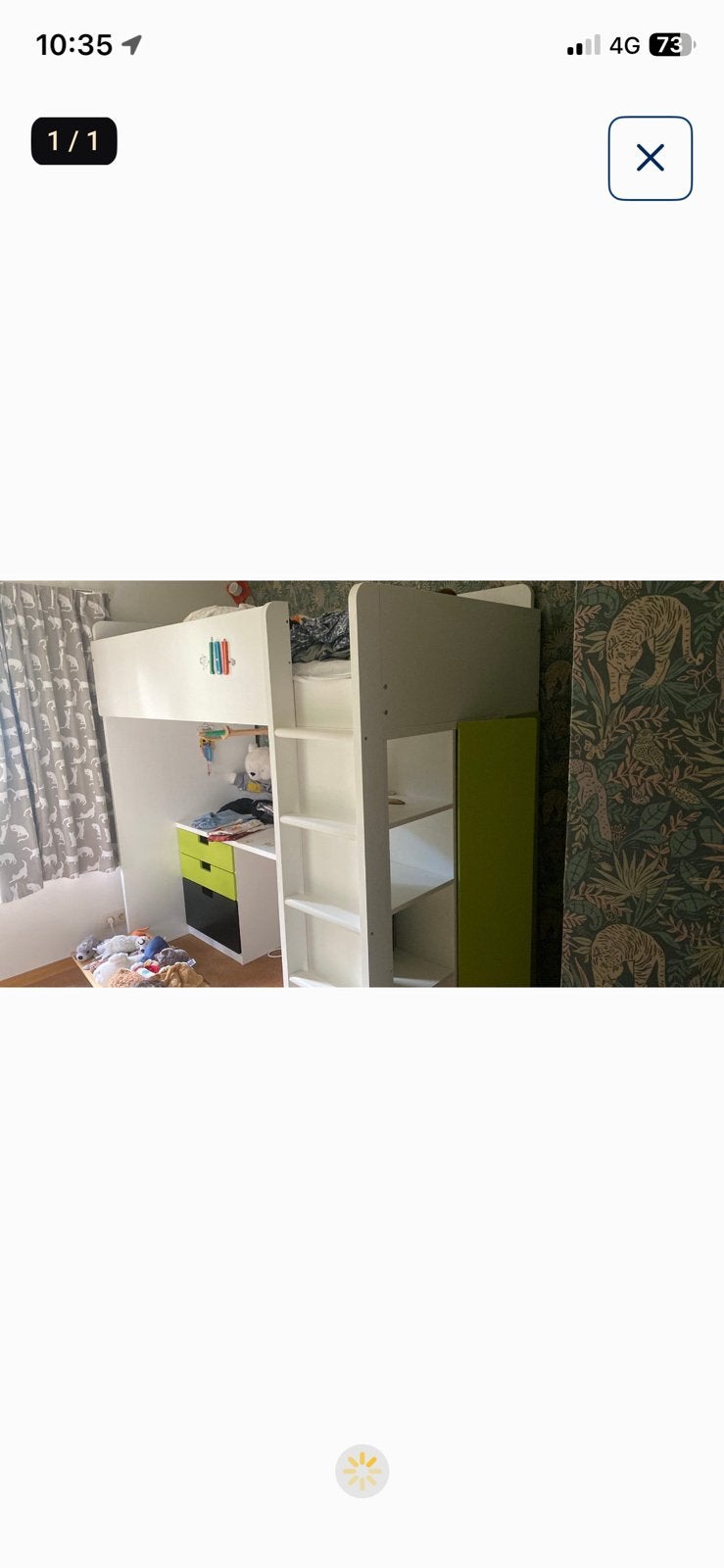 Hoogslaper incl kledingkast en bureau, Huis en Inrichting, Ophalen, Gebruikt