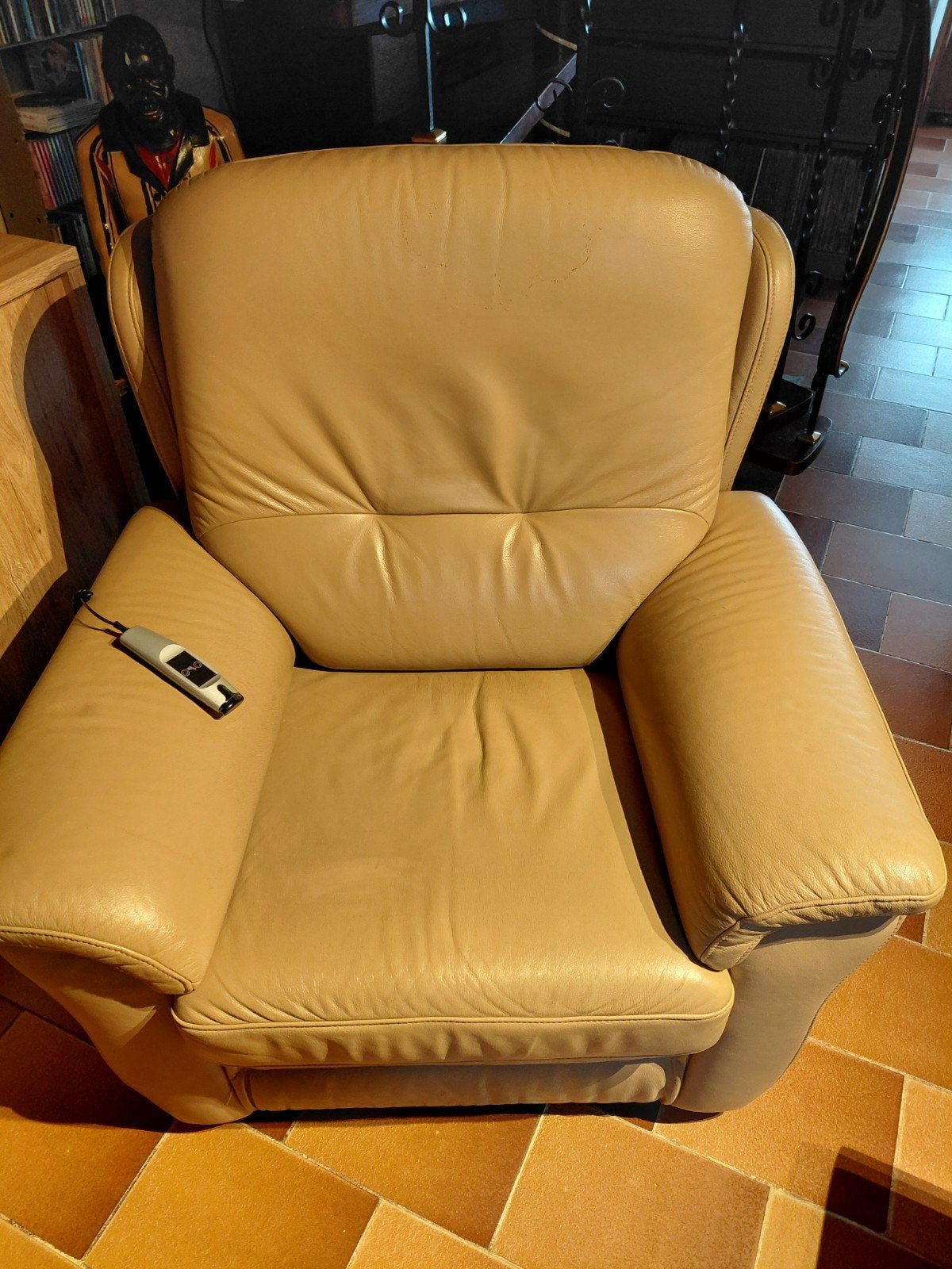 Elektrische lederen relax, Huis en Inrichting, Fauteuils, Ophalen