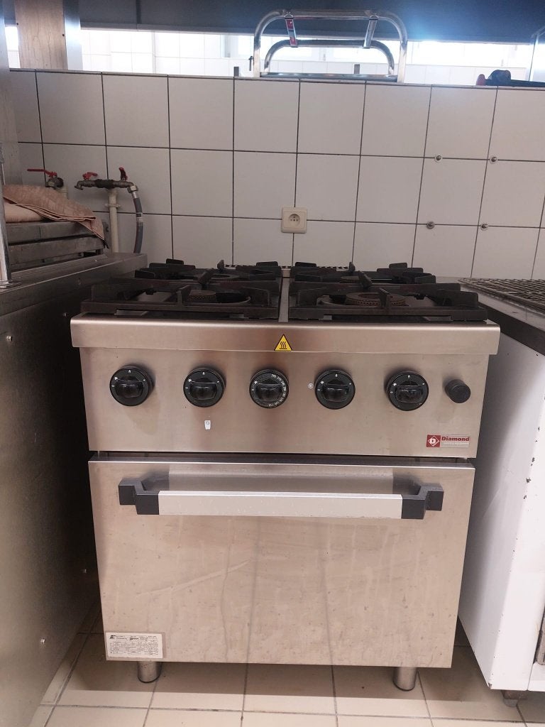 Gasfornuis met oven, Elektronische apparatuur, Ophalen, Gebruikt, 60 cm of meer, 4 kookzones