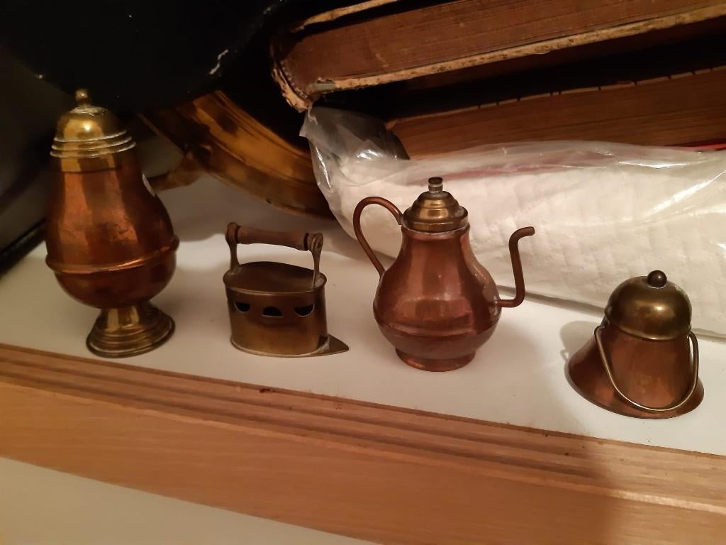 Ustensiles de cuisine miniatures - cuivre & laiton, Collections, Jouets miniatures, Enlèvement ou Envoi