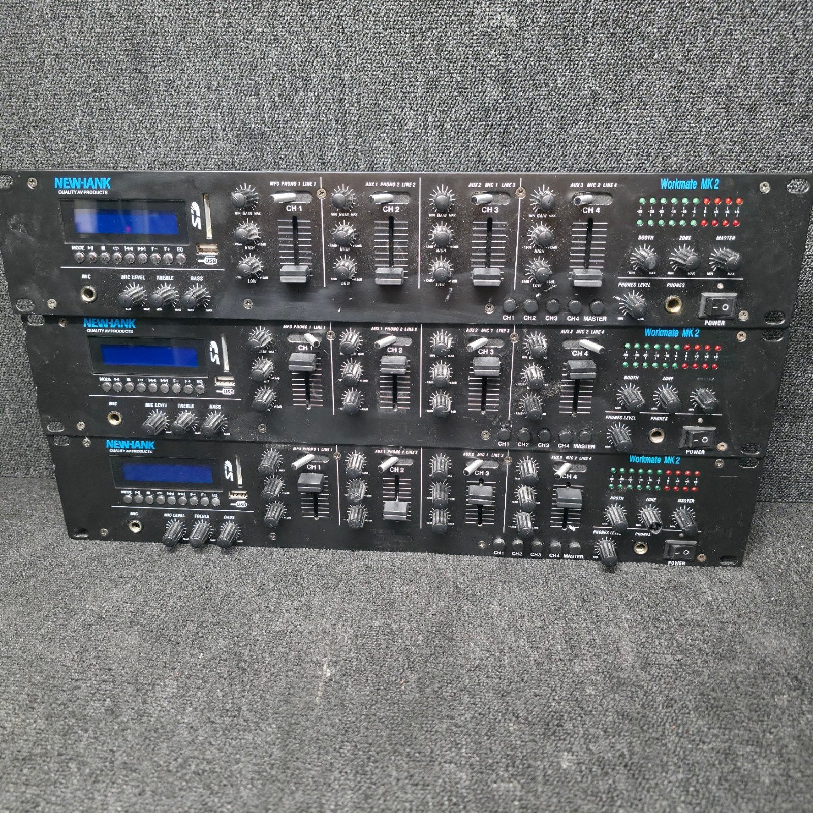 NEWHANK workmate  rackmixer   usb sd bluetooth, Ophalen of Verzenden