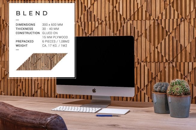 Wandpanelen modern 3D, Ophalen, 30 cm, Hout, Nieuw