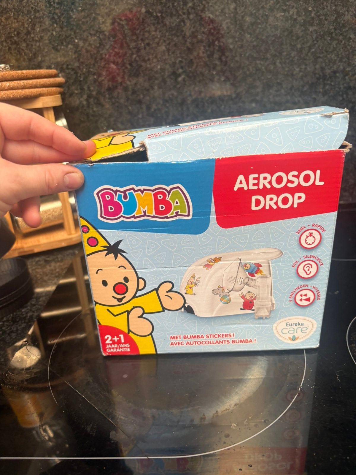 Aerosol machine bumba met toebehoren, Enlèvement, Utilisé