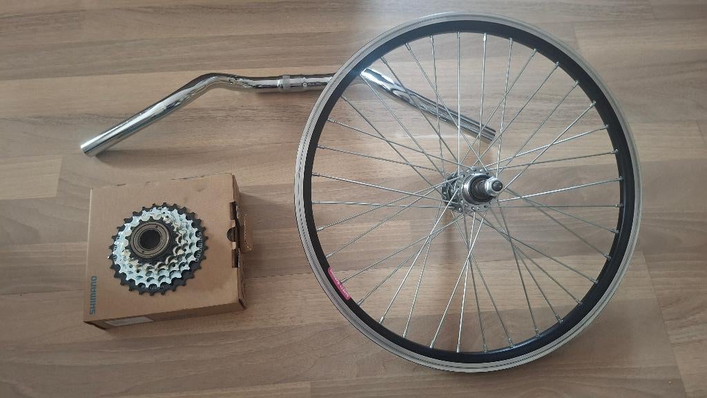 NIEUWE FIETSONDERDELEN: 20” achterwiel + stuur + freewheel 6, Fietsen en Brommers, Ophalen, Nieuw, Overige typen, Oxford Sparta Batavus Norta gazelle Granville Sparta cube trek
