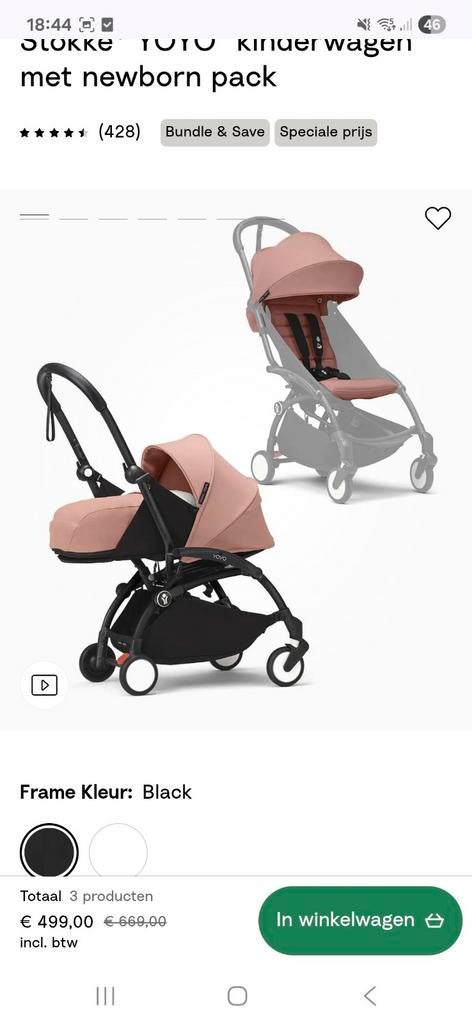 Yoyo reisbuggy incl. Newbornpack, adapters en board, Kinderen en Baby's, Buggy's, Ophalen