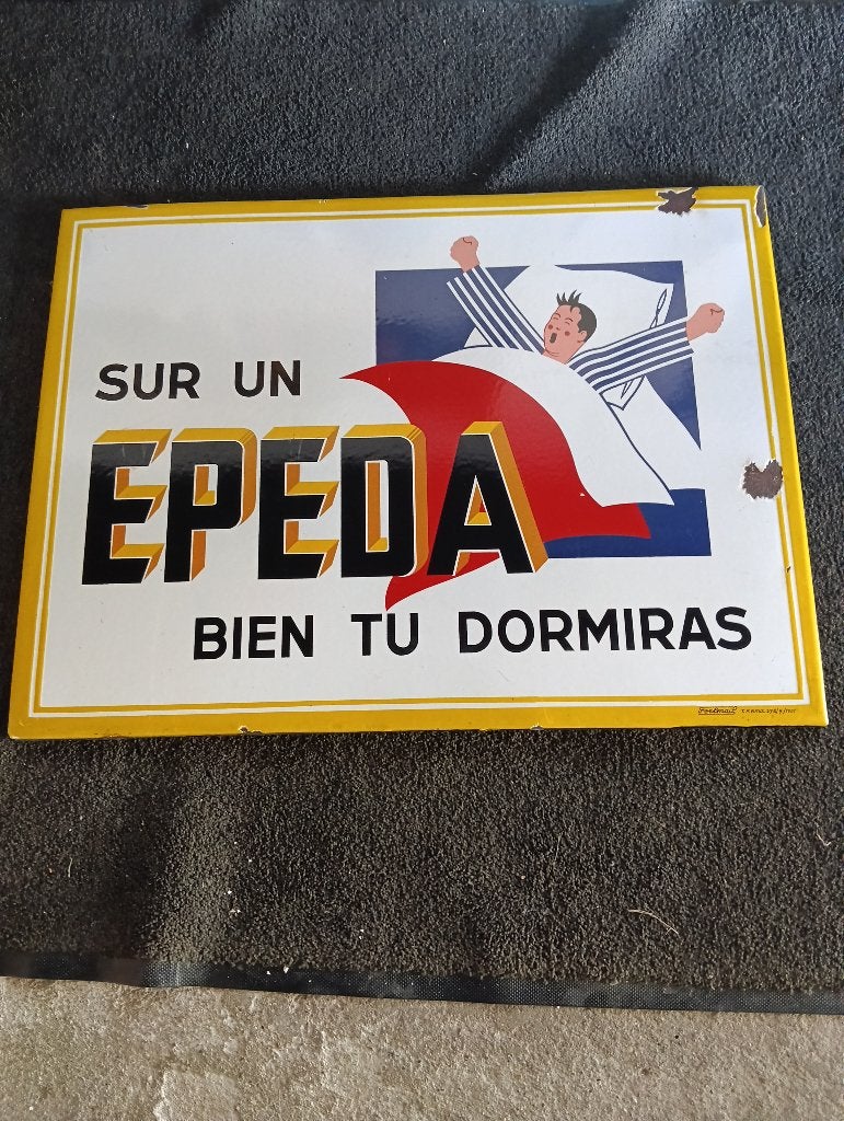 Plaque émaillée Epeda, Ophalen, Gebruikt, Reclamebord