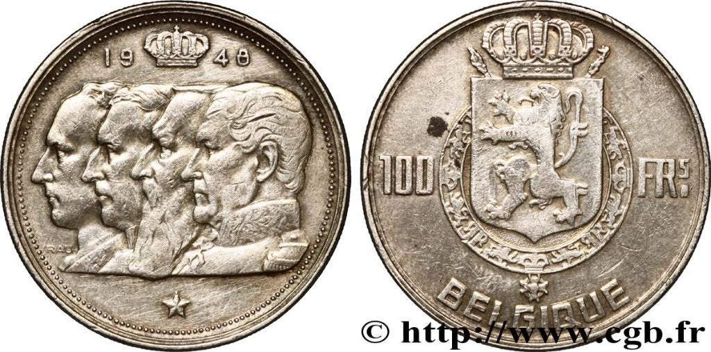 anciennes pièces de monnaie 100FB argent, Enlèvement, Monnaie