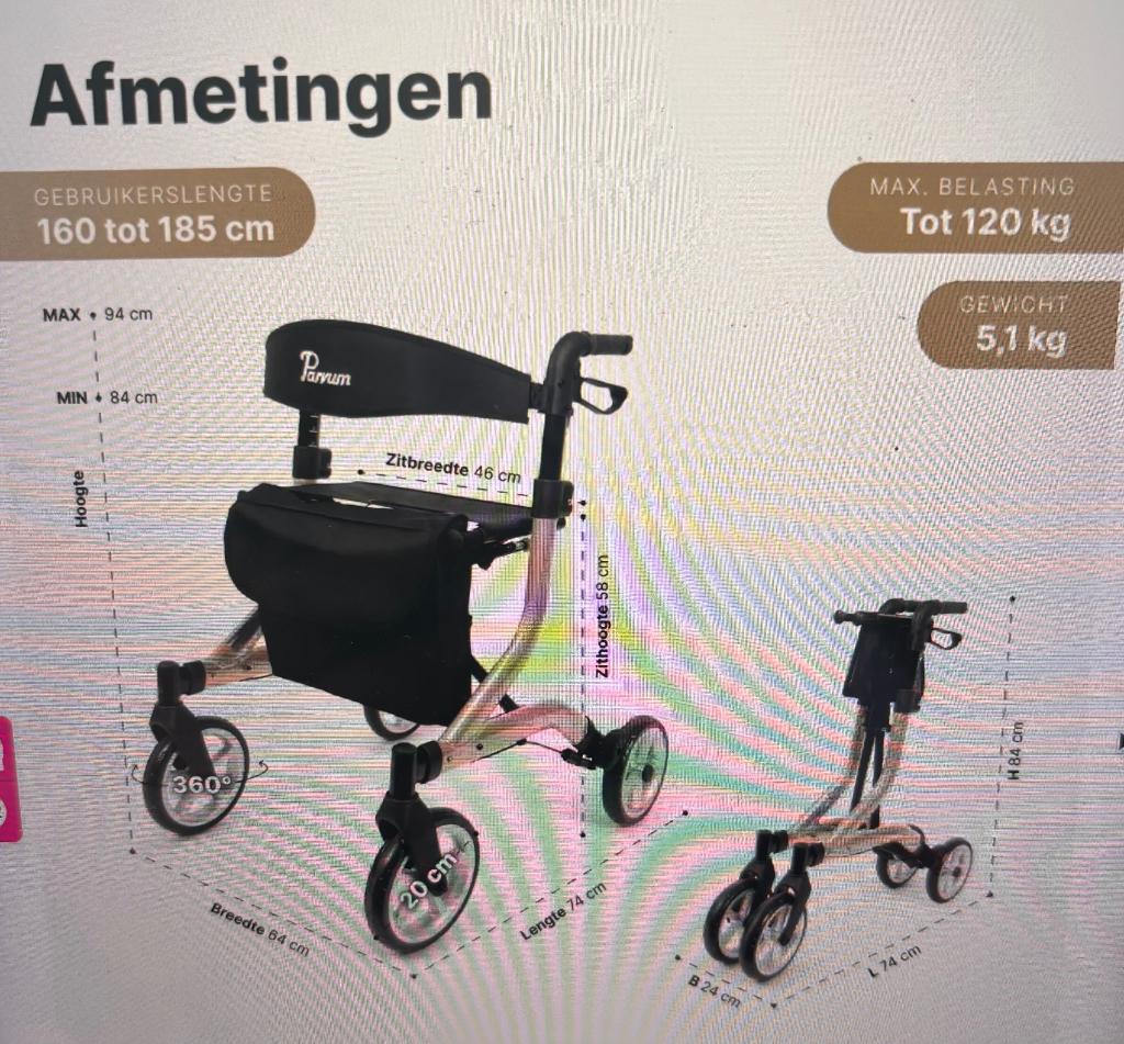 Rollator, Ophalen, Opvouwbaar, Nieuw