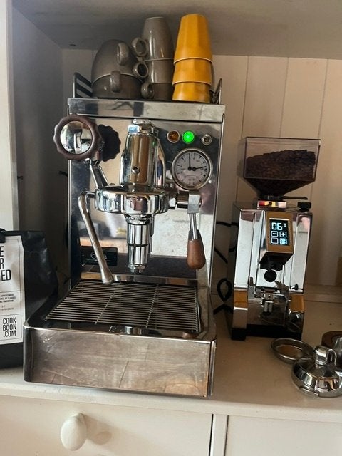 espresso machine, Ophalen, Espresso apparaat, Koffiebonen, Zo goed als nieuw