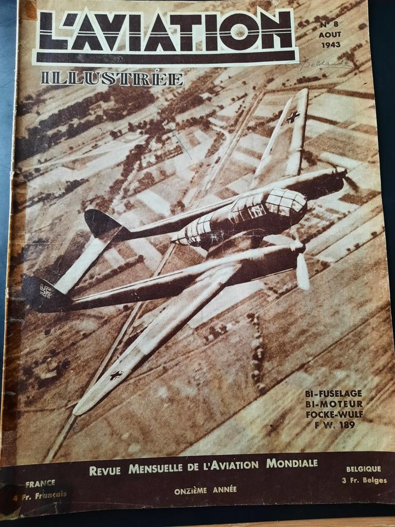 L'aviation illustrée Août 1943, Collections, Enlèvement ou Envoi