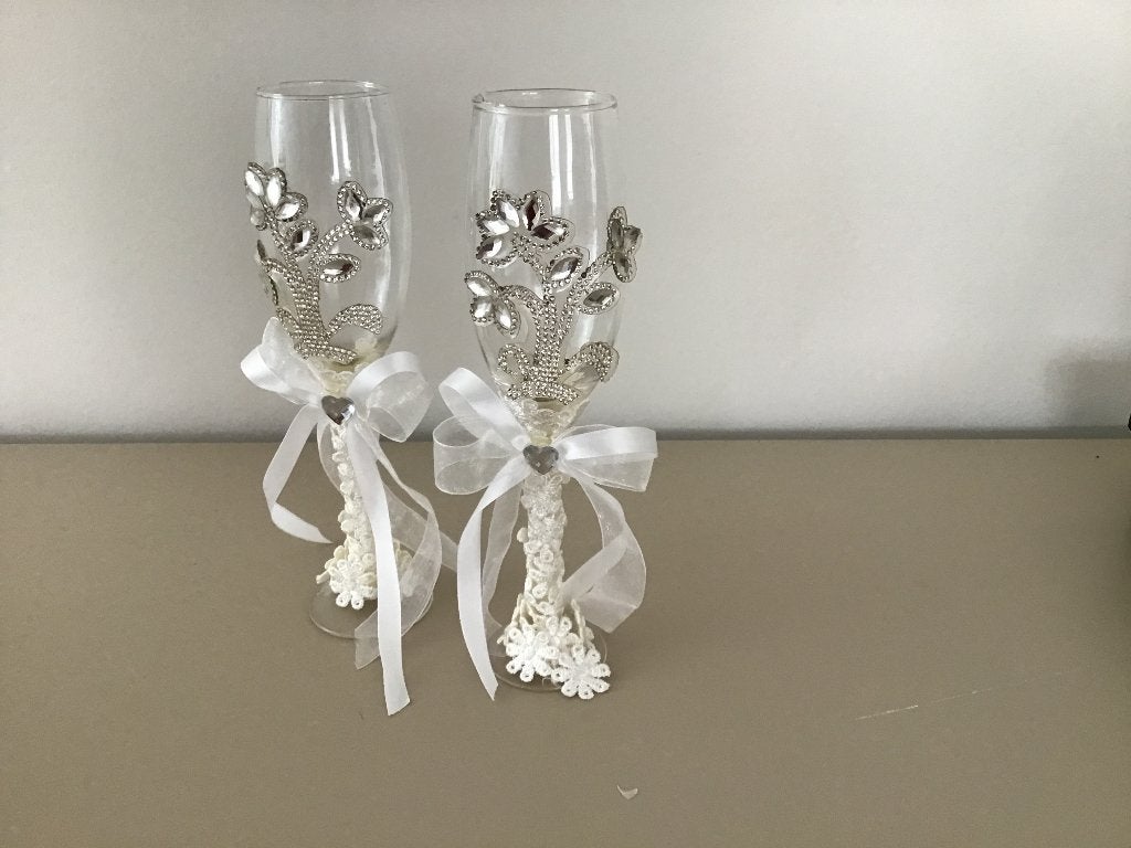 Champagneglazen huwelijk, Ophalen, Zo goed als nieuw, Glas of Glazen