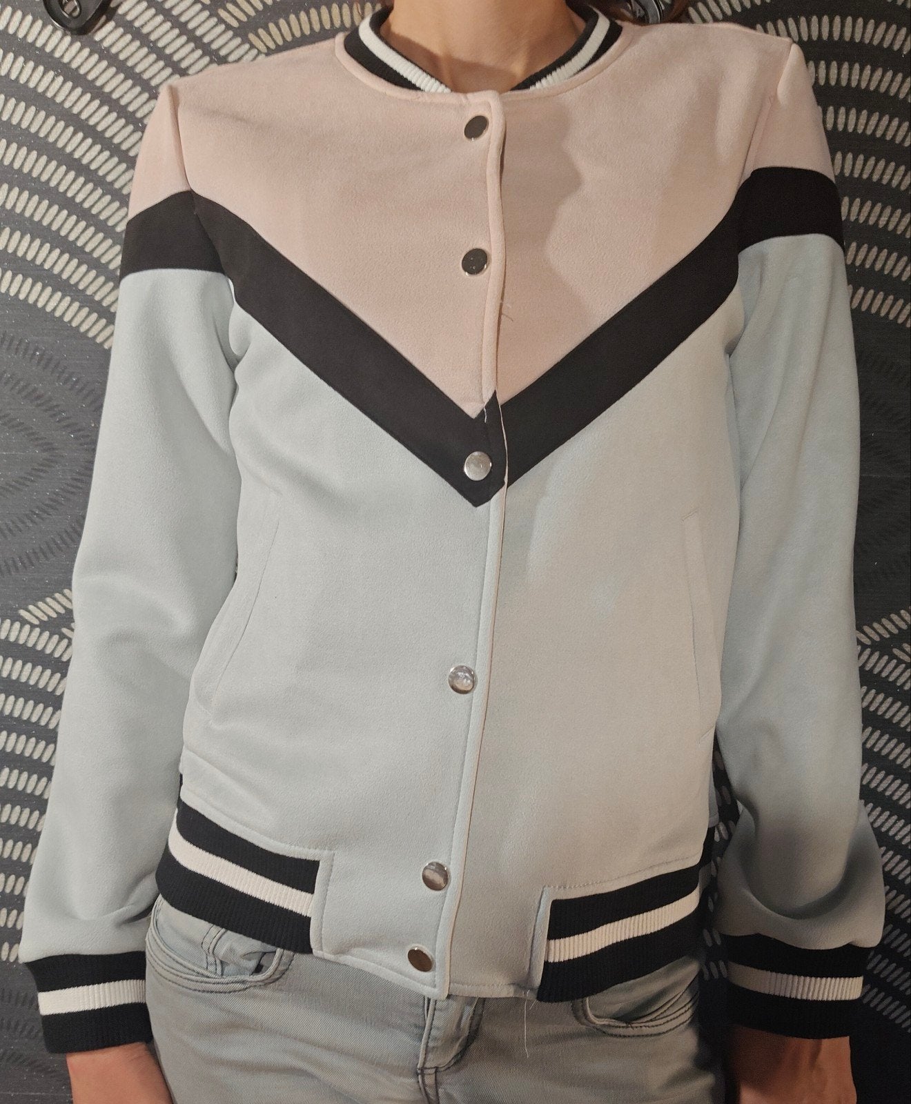 Veste teddy bomber suédine color-block femme Drôle de copine, Kleding | Dames, Jassen | Zomer, Maat 38/40 (M), Drôle de copine