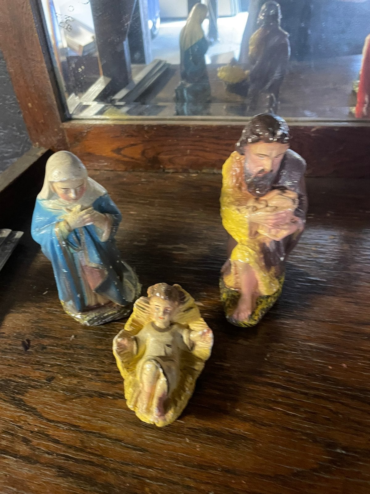 Antieke kerststal figuren in gips 12 stuks, Diversen, Ophalen, Gebruikt