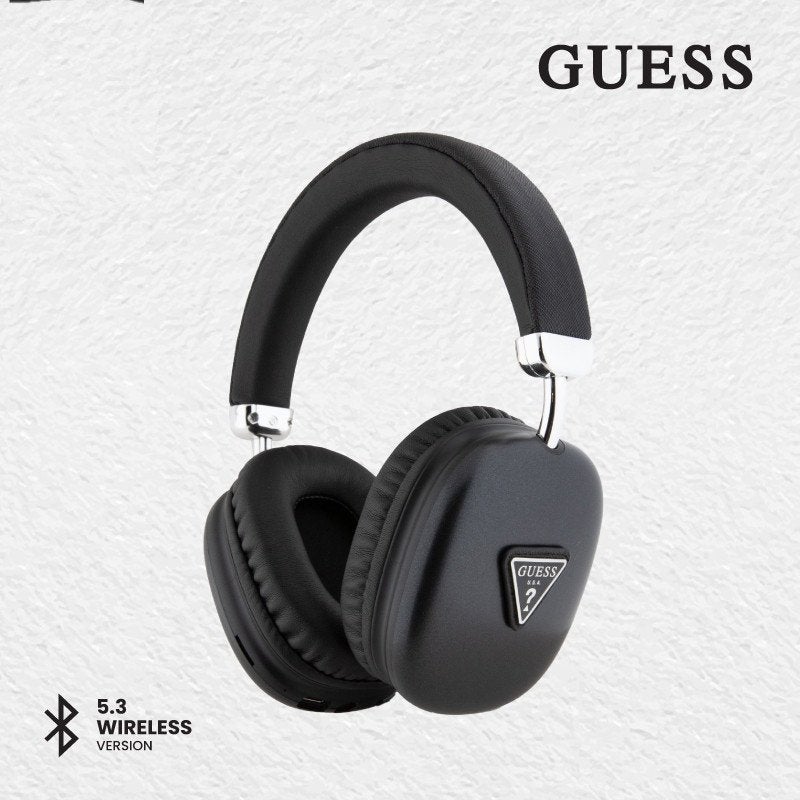 Guess Headphones Bluetooth 5.3 Metallic Triangle Logo black, Ophalen of Verzenden, Gebruikt, Overige merken, Draadloos