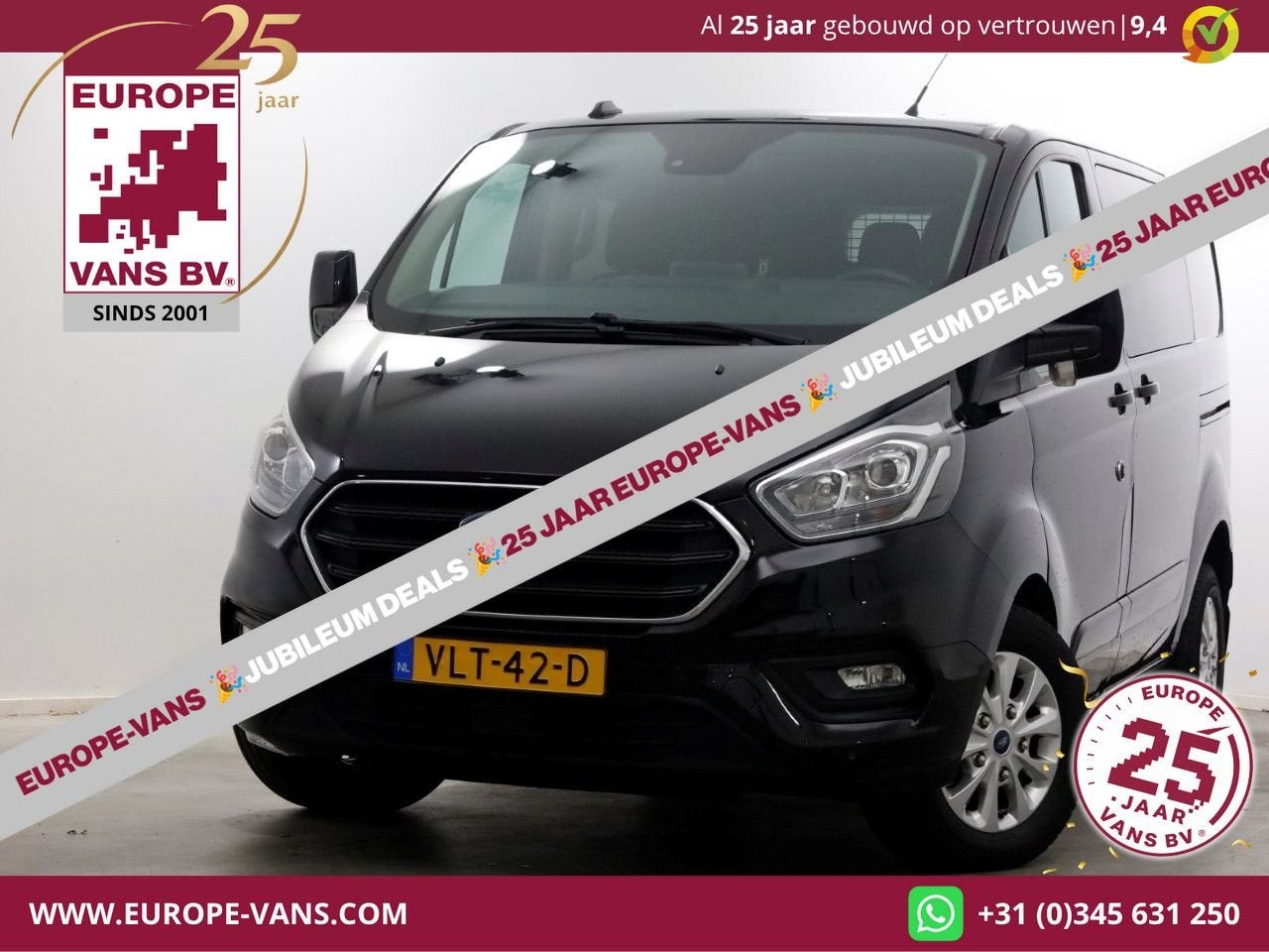 Ford Transit Custom 2.0 TDCI 130pk L1H1 Automaat D.C. Limite, Automaat, Parkeersensor, Zwart, Diesel