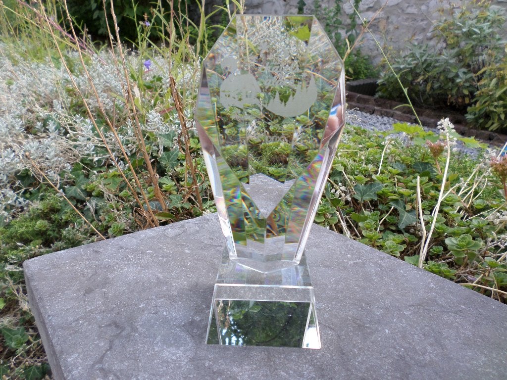 Trophée gravé verre 3e prix flocons neige décoration glace, Enlèvement ou Envoi, Neuf, Décoration