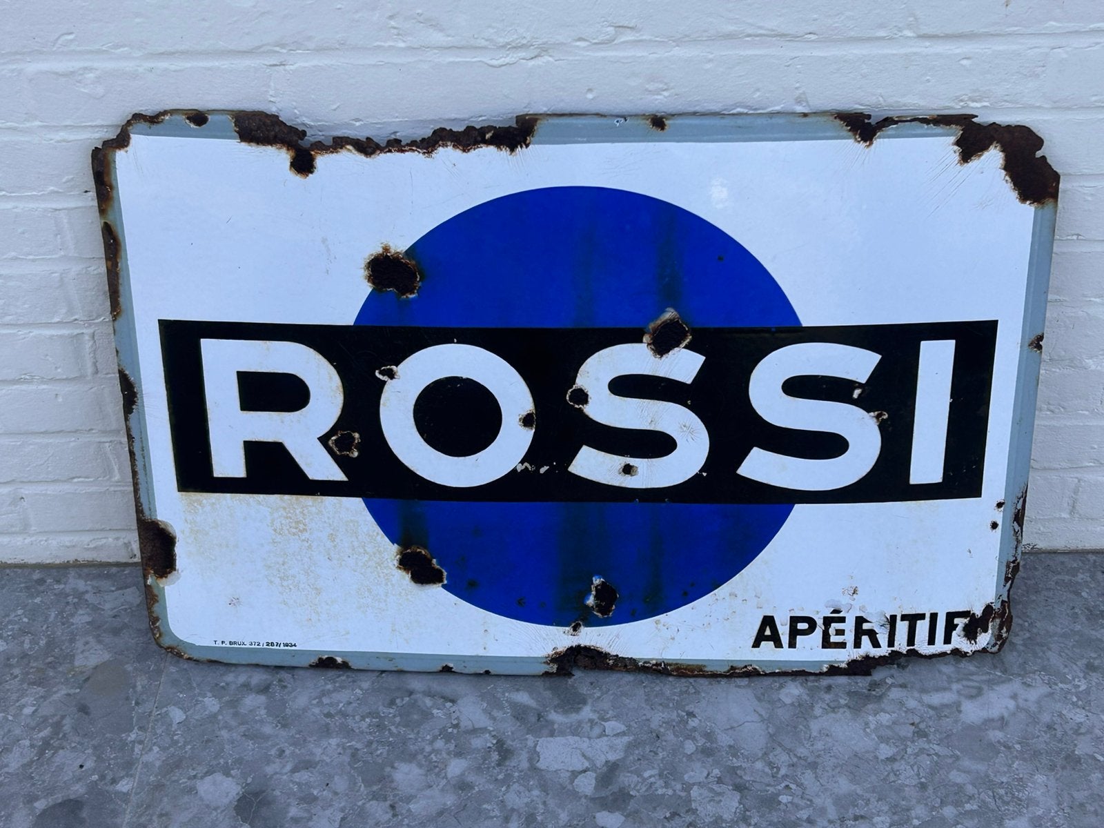 Emaille bord Martini Rossi 1934, Collections, Enlèvement, Utilisé