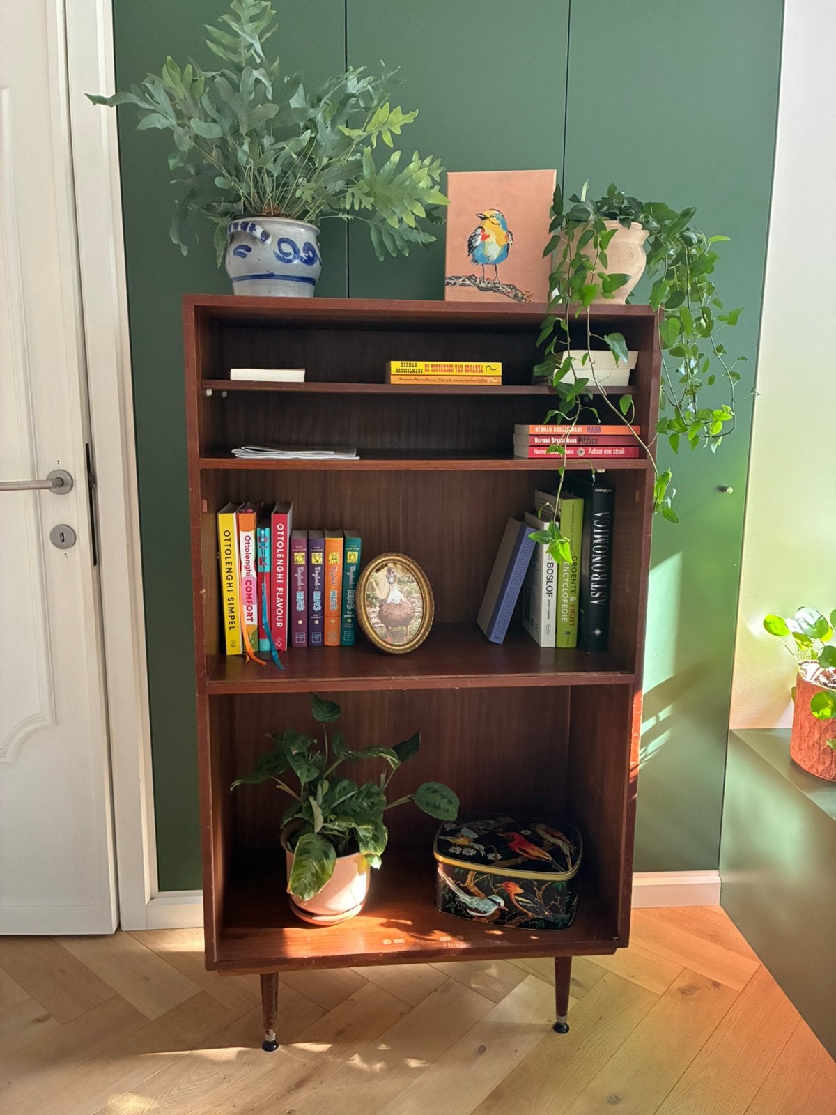 Vintage boekenkast, Huis en Inrichting, Ophalen, Met plank(en), Gebruikt, 100 tot 150 cm