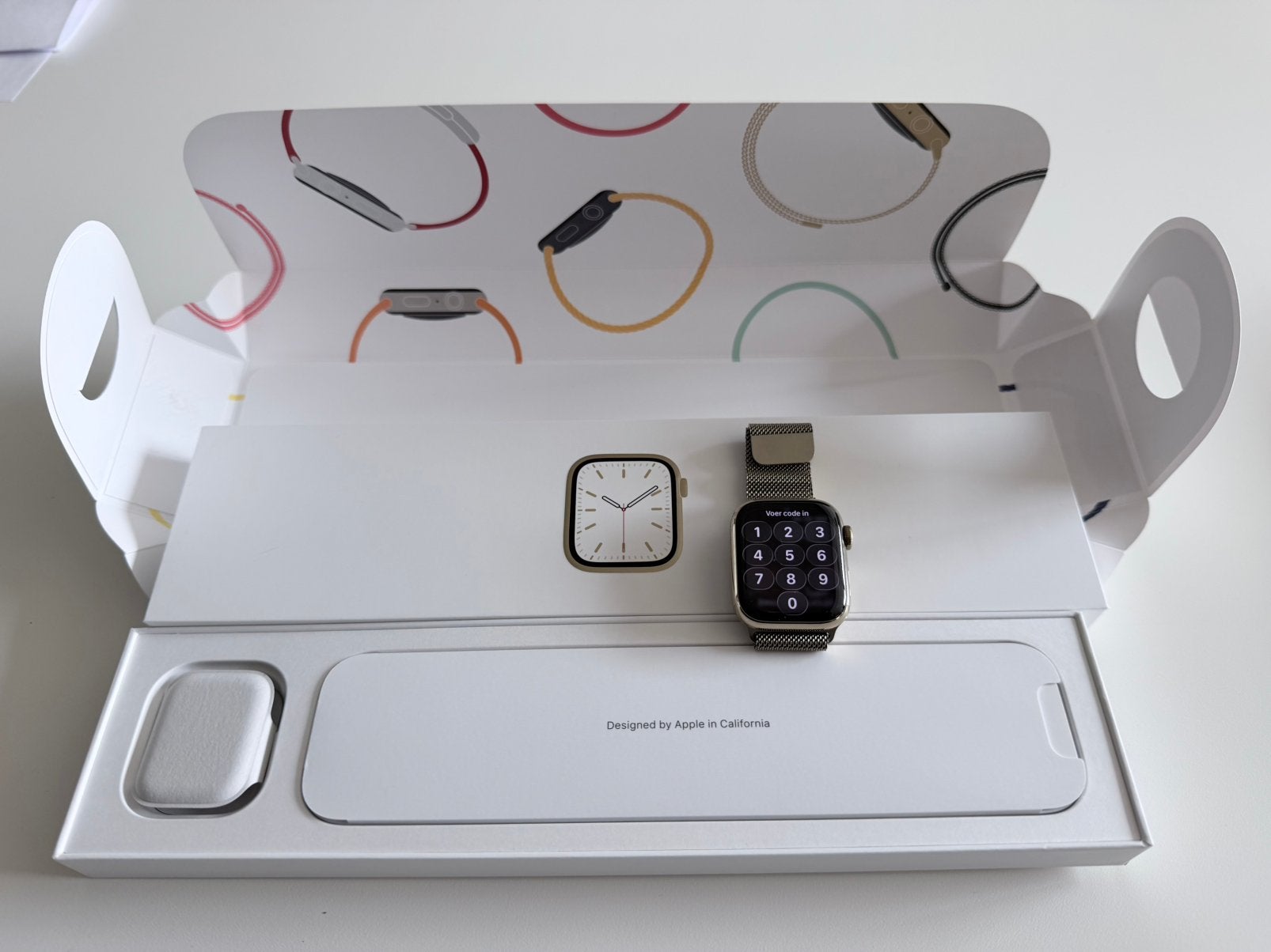 Apple Watch Series 7 41mm Stainless Steel Cellular (gold), Handtassen en Accessoires, IOS, Ophalen of Verzenden, Zo goed als nieuw