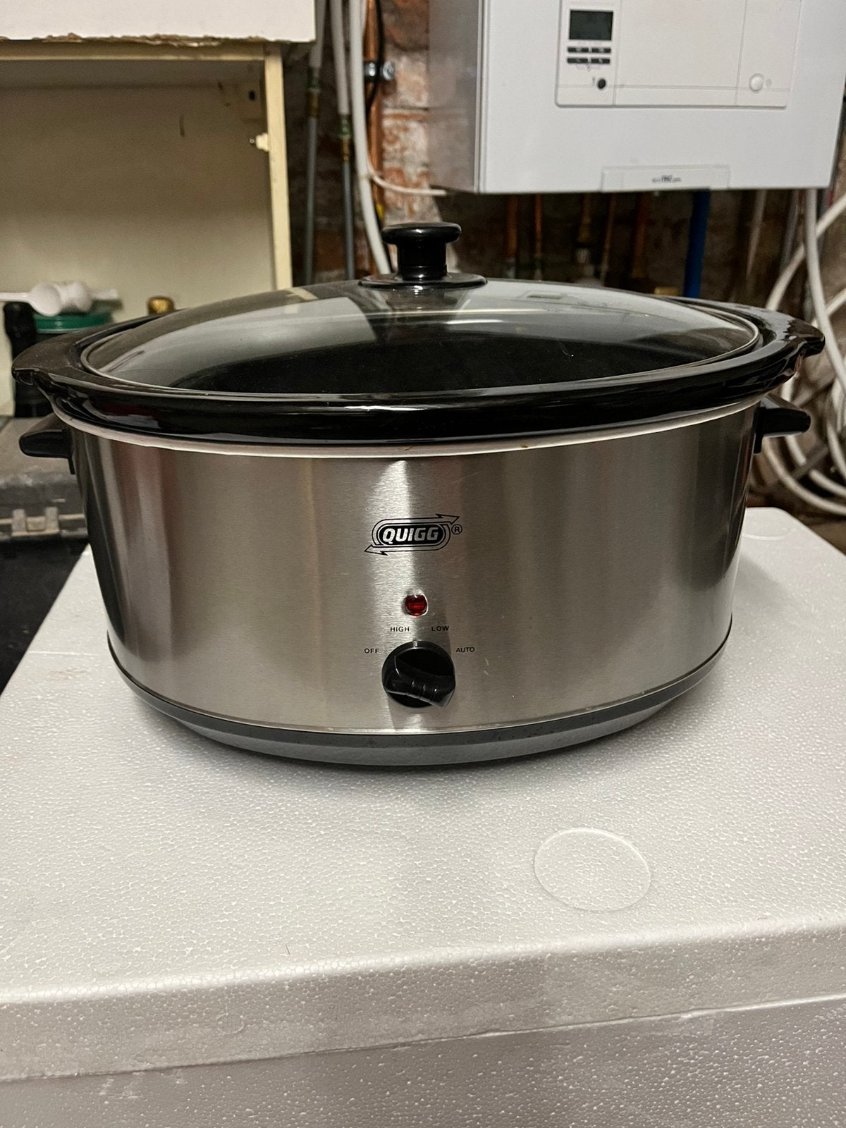 cocotte mijoteuse électrique en acier inoxydable quigg, Electroménager, Enlèvement ou Envoi, Comme neuf