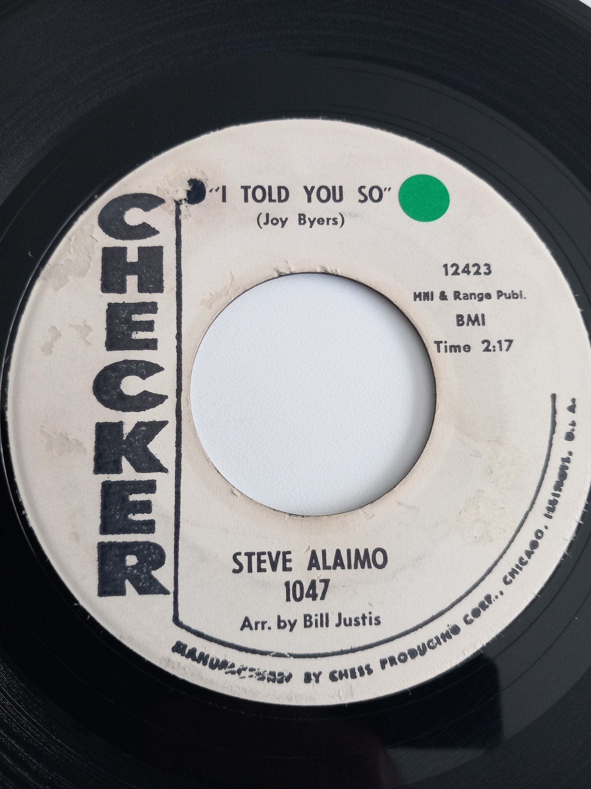 STEVE ALAIMO. I TOLD YOU SO. POPCORN ROCK USA 45T, Enlèvement ou Envoi, Utilisé