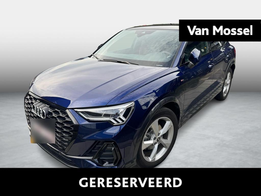 Audi Q3 Sportback 35 TFSI S tronic + S-LINE + PANORAMISCH DA, Stof, 4 cilinders, Blauw, 5 zetels