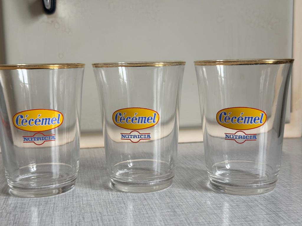 Lot 3 verres Cecemel vintage, Enlèvement, Utilisé