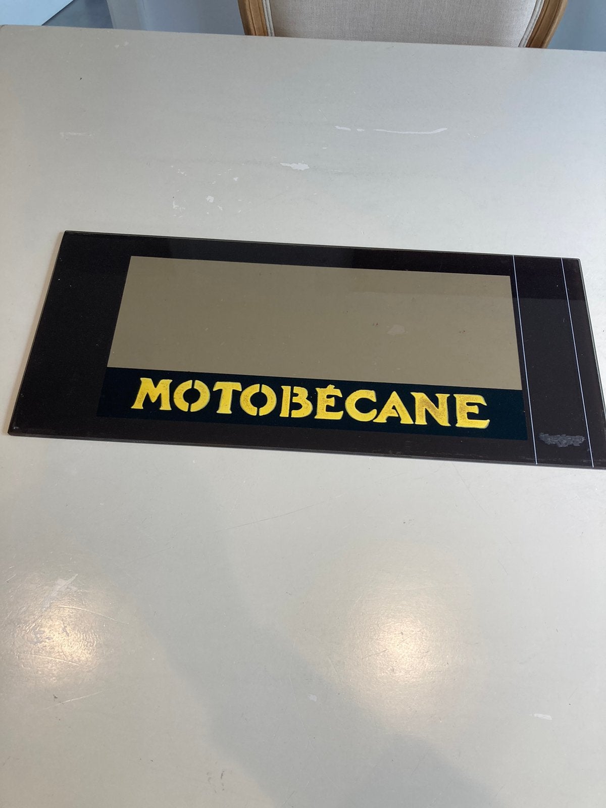 Motobecane glasplaat emaille letters 1920, Ophalen