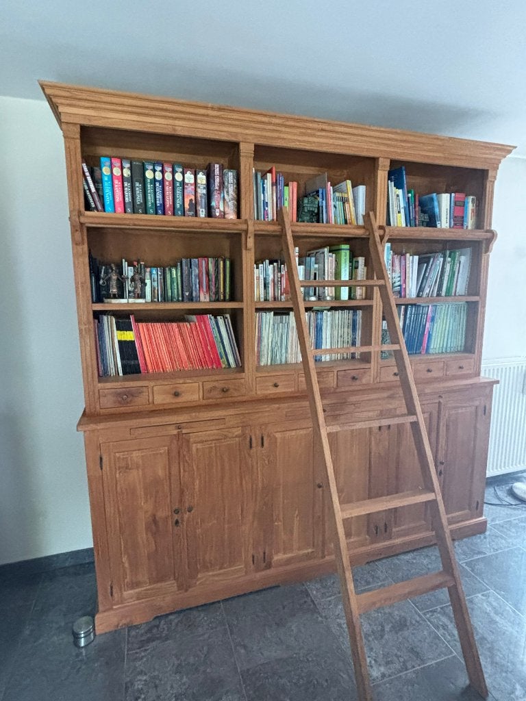 Boekenkast, Huis en Inrichting, Kasten | Boekenkasten, Ophalen, 200 cm of meer, Teakhout, Zo goed als nieuw