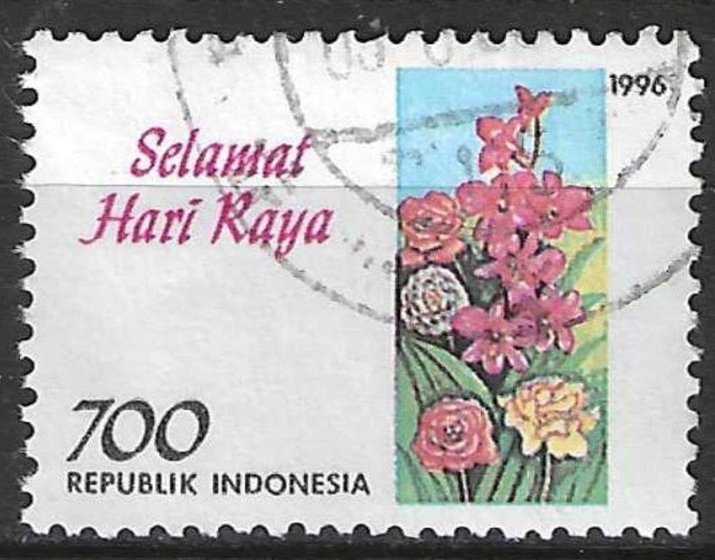 Indonesie 1996 - Yvert 1444 - Wenszegels met Bloemen (ST), Postzegels en Munten, Verzenden, Gestempeld
