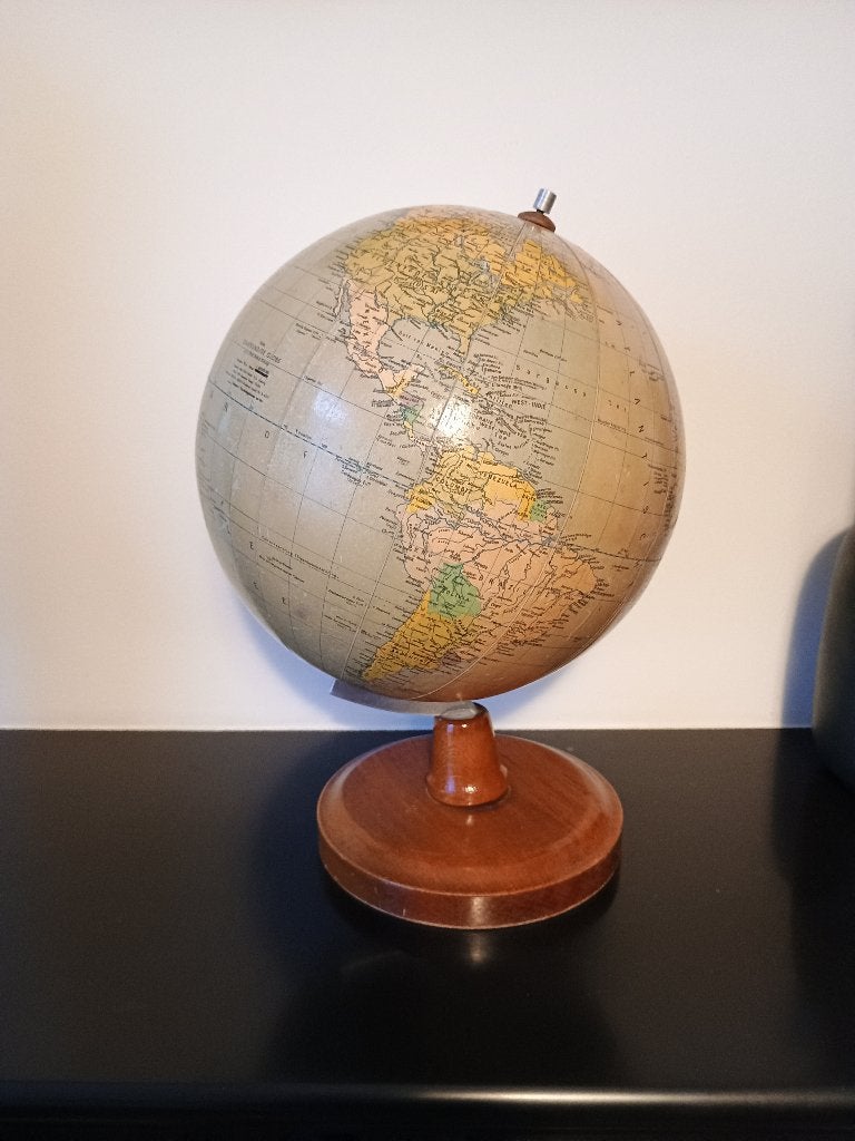 vintage wereldbol Röths Staatkundige globe 21 diameter 30 cm, Antiek en Kunst, Ophalen of Verzenden