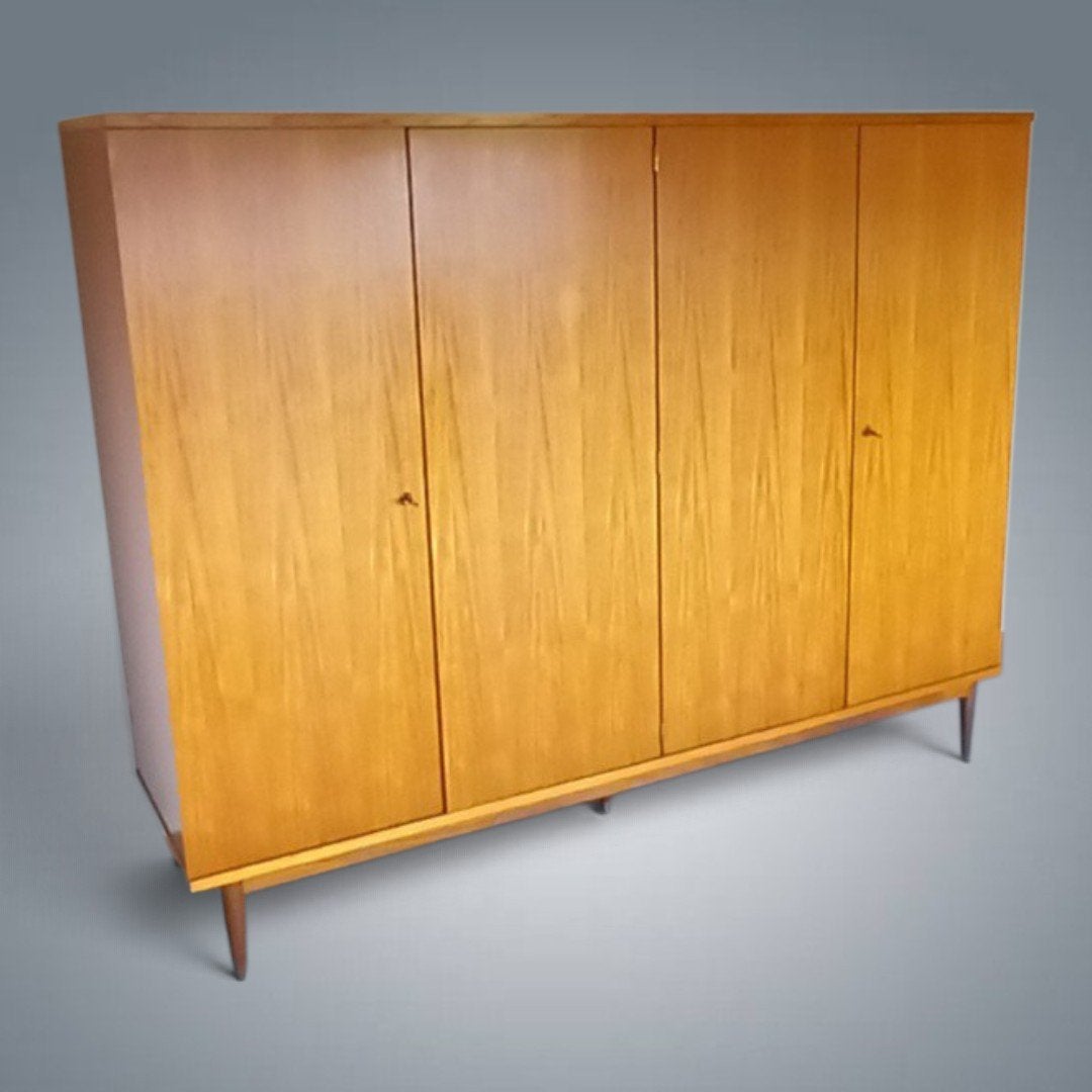 Garde-robe Highboard Vintage Oswald Vermaercke V-form 1960's, Maison & Meubles, Enlèvement, Teck