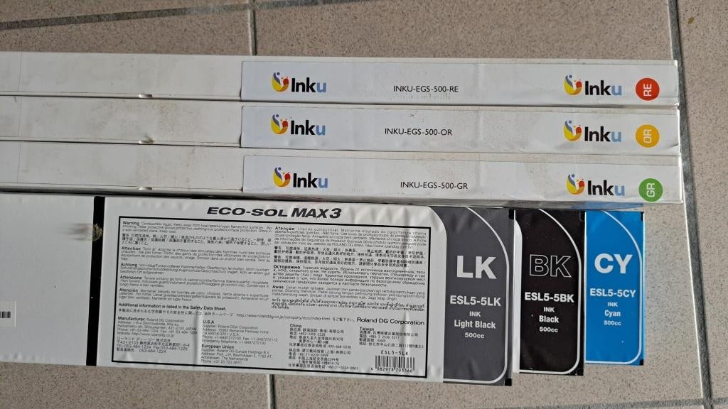Roland Eco-Sol MAX3 Inkt – 6x – Goed gevuld, Ophalen, Gebruikt, Cartridge, Roland