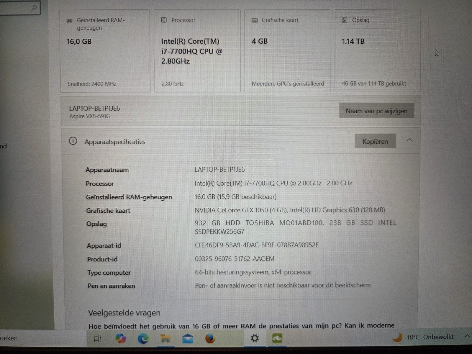 prachtige game laptop te koop !, Computers en Software, Ophalen, Met videokaart, 15 inch, Intel i7-processor