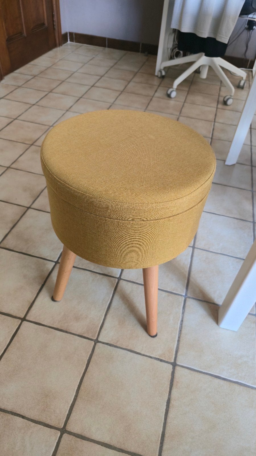poefje met opbergruimte, Ophalen, Minder dan 50 cm, Rond, Minder dan 50 cm